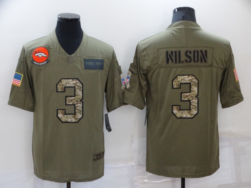 Men's Denver Broncos #3 Russell Wilson Olive/Camo Salute To Service Limited Stitched Jersey Men's Denver Broncos #3 Russell Wilson Olive/Camo Salute To Service Limited Stitched Jersey